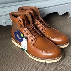 Steve Madden Tan Leather Lace-Up Boots